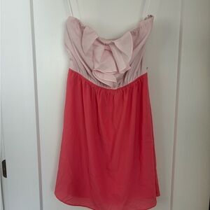 Express Light Pink Strapless Dress